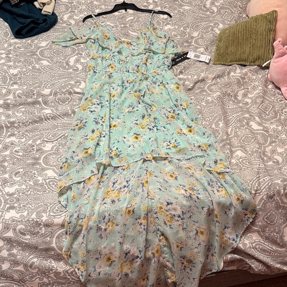 Floral Mint Green Maxi Dress
